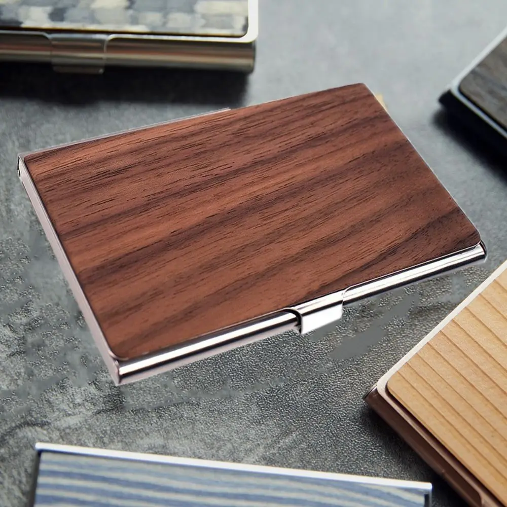 Durable Stainless Steels Business Card Holder Minimalist Portable Credit Card Box Practical Bank Card Holder Office