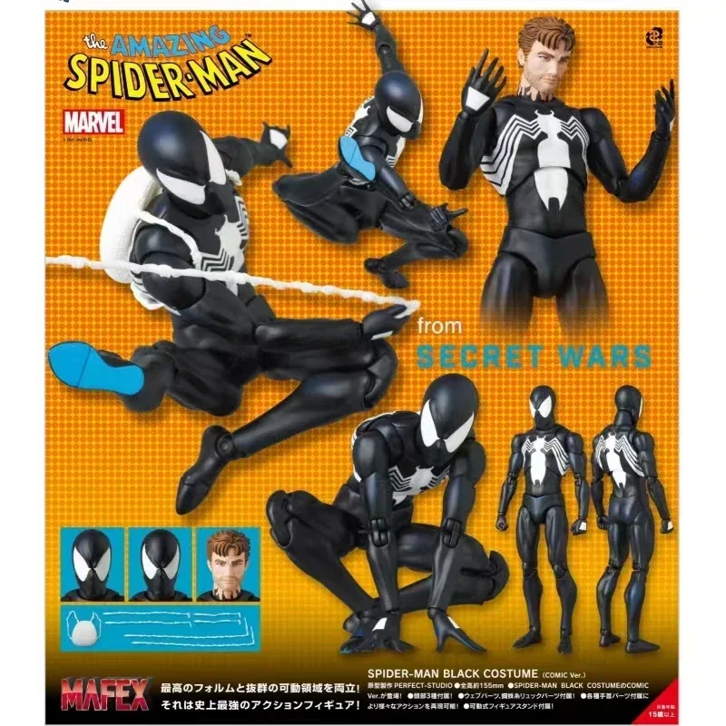 Ct Factory Black Spiderman Action Figure Comic Version S.H.Figuarts Venom Spiderman SHF Statue Figurine Mafex 147 Model Gift Toy