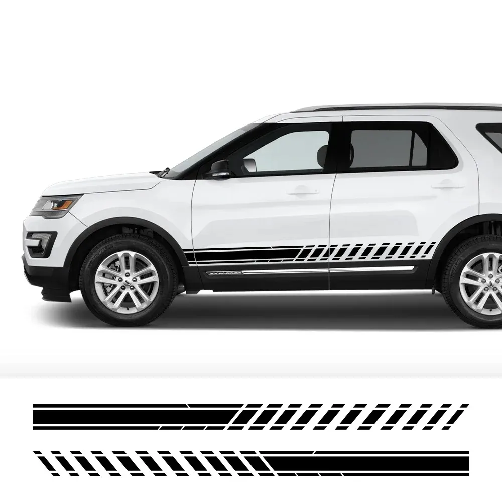 

For Ford Explorer 1 2 3 4 5 6 Sport Hybrid SUV Car Stripes Style Stickers Auto Door Side Cover Vinyl Decals Decor Accessories
