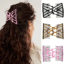 Pearl Plate Hair Double-Row Comb Hair Comb Large Temperament Hairpin Clip Fixed Hair Hairpin Female Back Of The Head Headwear