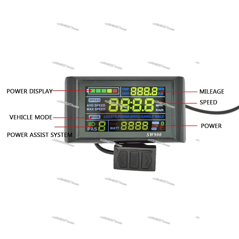 

6-ядерный SW900 цветной экран умный инструмент электрический велосипед горный велосипед ЖК-дисплей водонепроницаемые детали для модификации инструментов