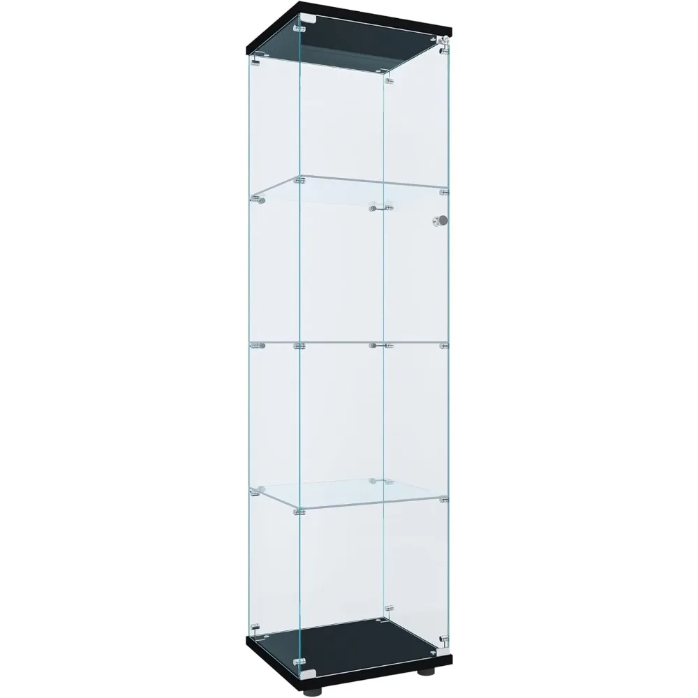 

Curio Cabinet Glass Display Case for Collectibles with Door, 4 Displays Shelves Showcases for Living Room, Bedroom, Display Case