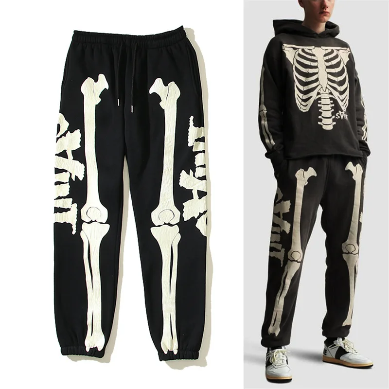 KAPITAL Bone Elephant Print Men's American Retro Sports Pants