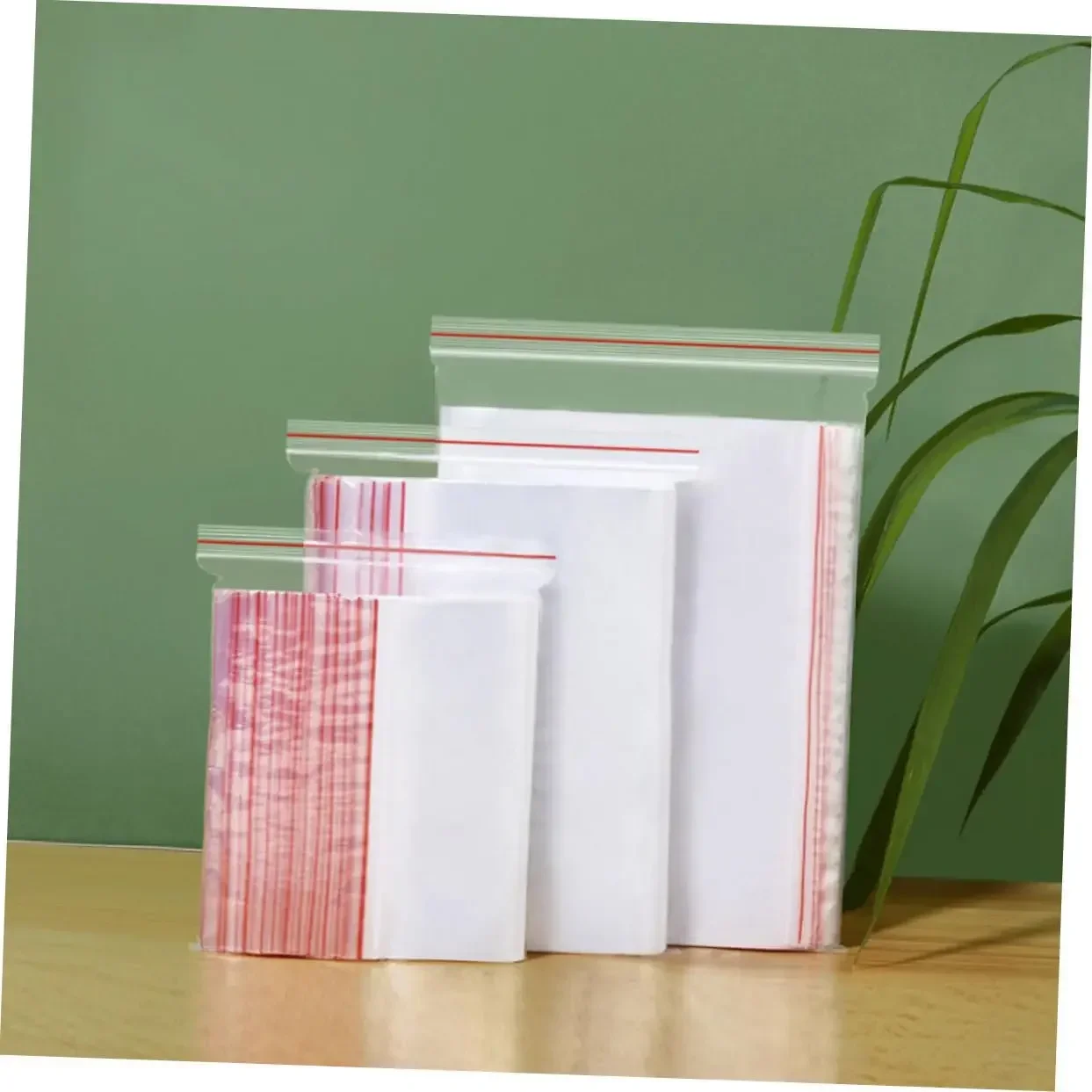 200 قطعة حقيبة بسحاب منظم تخزين بسحاب حقيبة بولي أكياس صناعية بقفل قابل للإغلاق