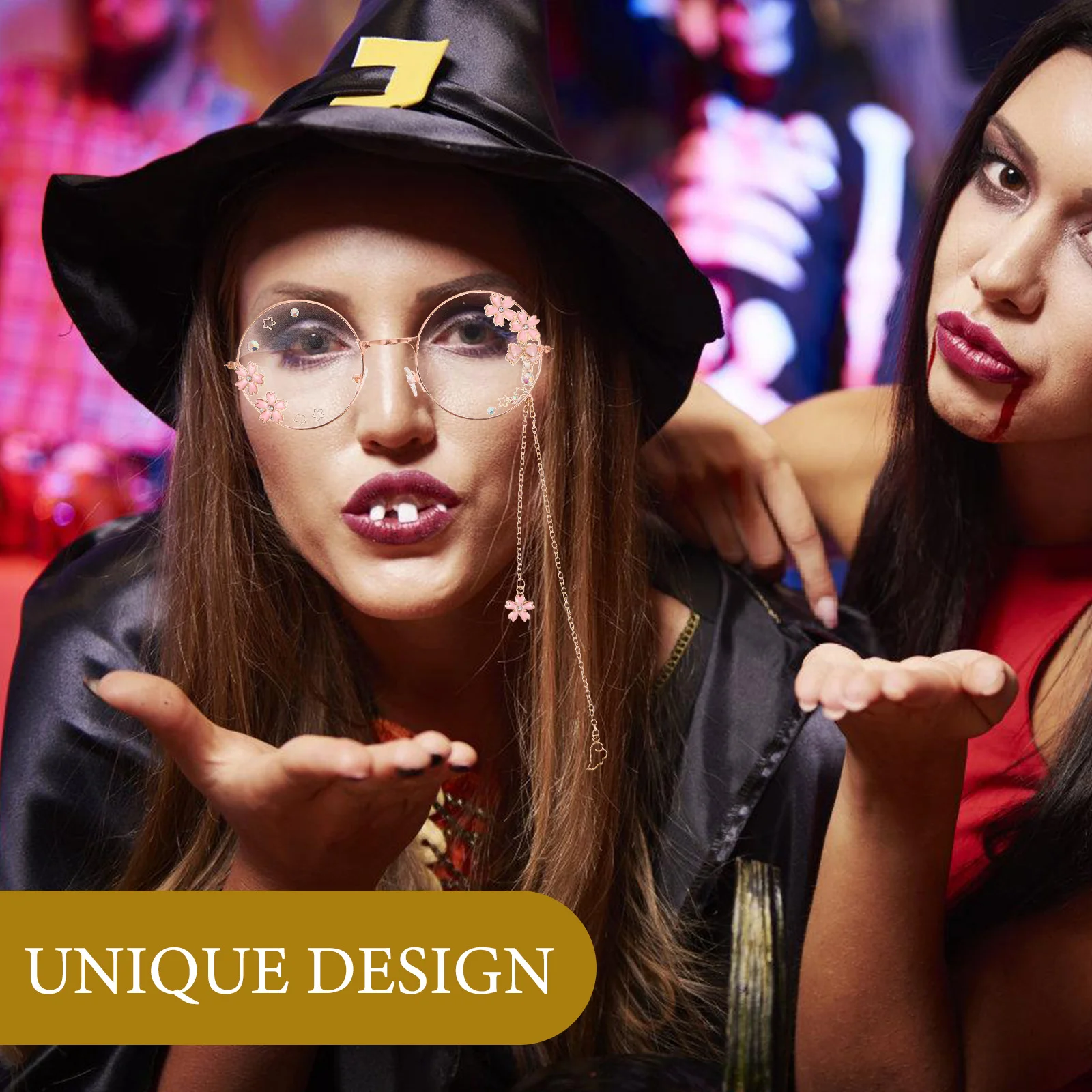 

Cosplay Eyeglasses Wing Pendant Kawaii Glasses Cute Lolita Eyeglasses for Women Teen Party Accessories