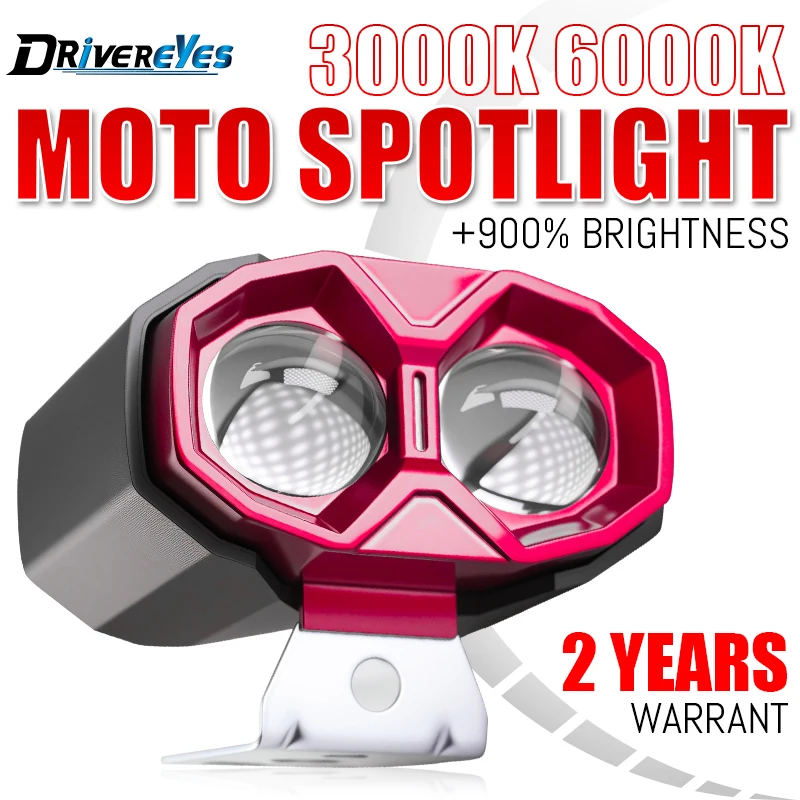 أضواء دراجة نارية مساعدة LED مرحبا/منخفضة شعاع ل موتو العالمي العلوي القيادة الضباب مصباح الجبهة إضافية مقاوم للماء 12 فولت #1