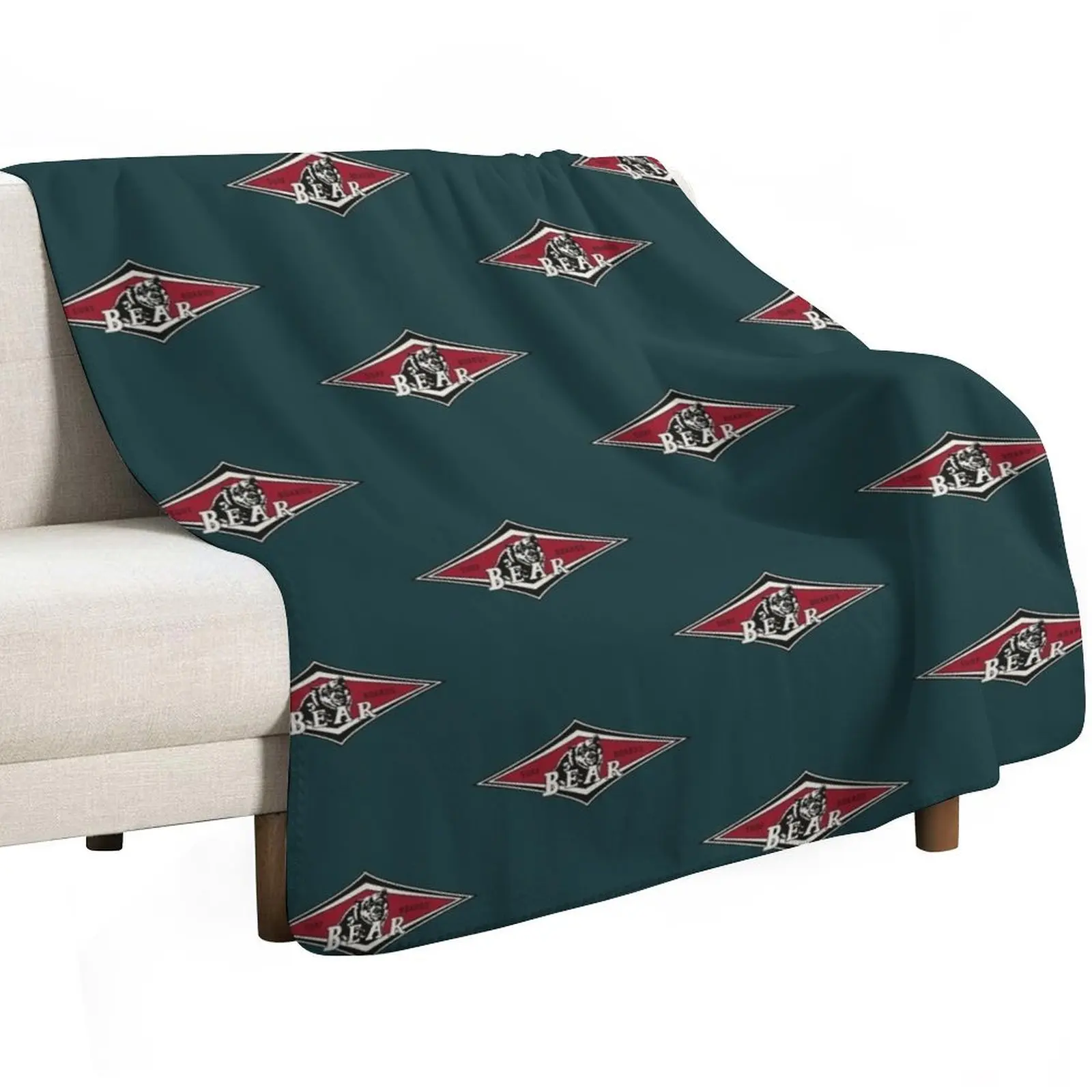 Vintage Surfing Bear Big Wednesday Throw Blanket Furrys Beach Thins Plaid on the sofa Blankets