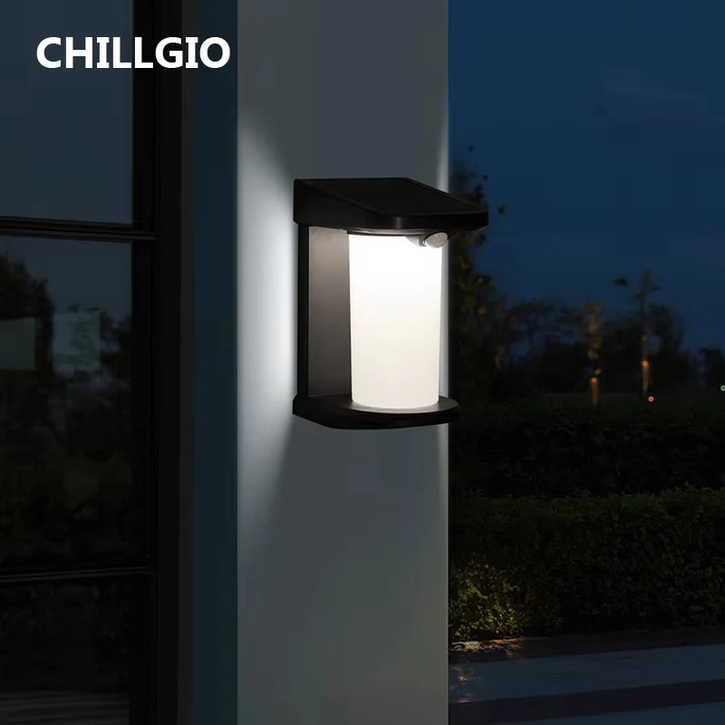 CHILLGIO Outdoor Solar Wall Lights Waterproof Hotel Balcony Porch Aisle Internal External Lighting North Europe Indoor Lamps