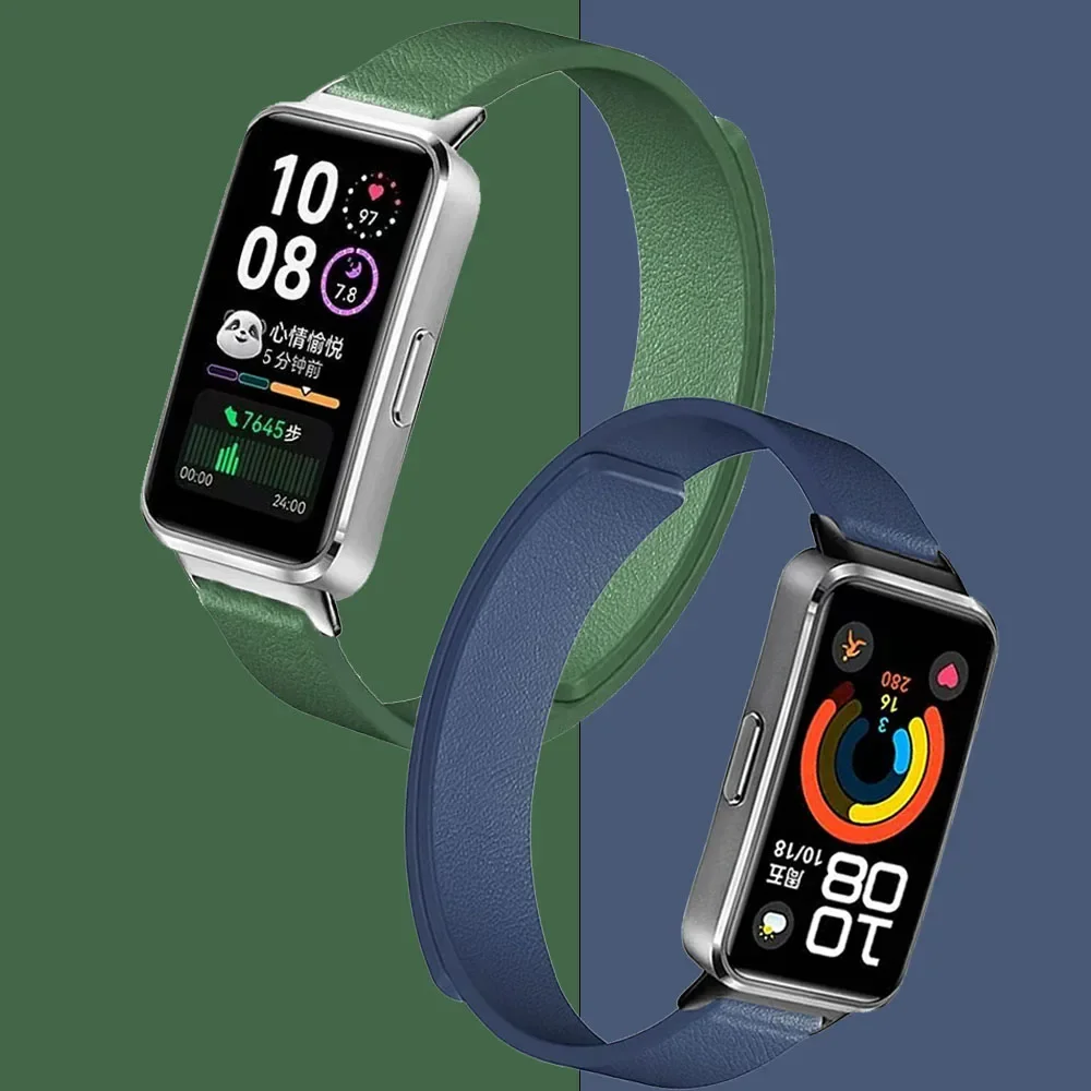 لينة سيليكون حلقة حزام لهواوي الفرقة 10 9 8 سوار مغناطيسي استبدال معصمه Correa لهواوي الفرقة 10 9 8 حزام الساعات