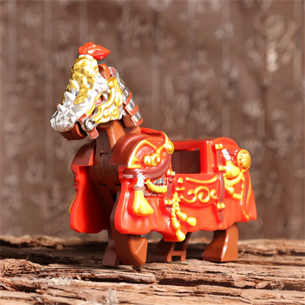 City Creativity Medieval Military Romance Of The Three Kingdoms Warhorse Building Blocks Model Bricks Children\'S DIY Toys Gift