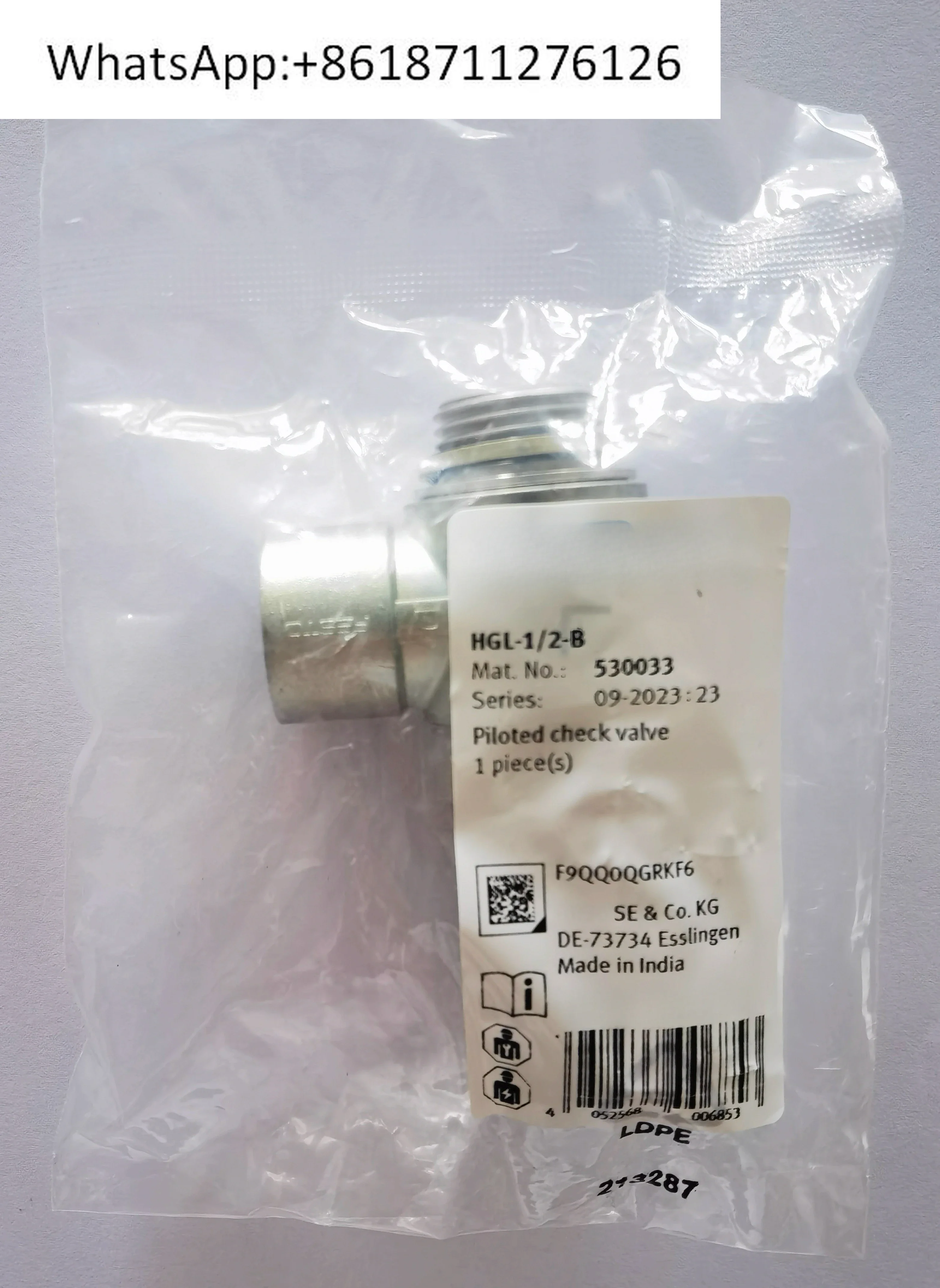 Pilot Check Valve HGL-1/2-B 530033 530038 Genuine Original Spot