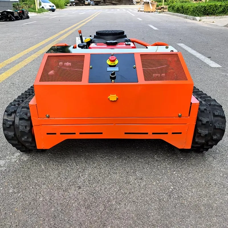 Track Lawn Mower Remote Controlled Electric Self-Propelled Garden Crawler Mower Compact Multi Terrain Cutter