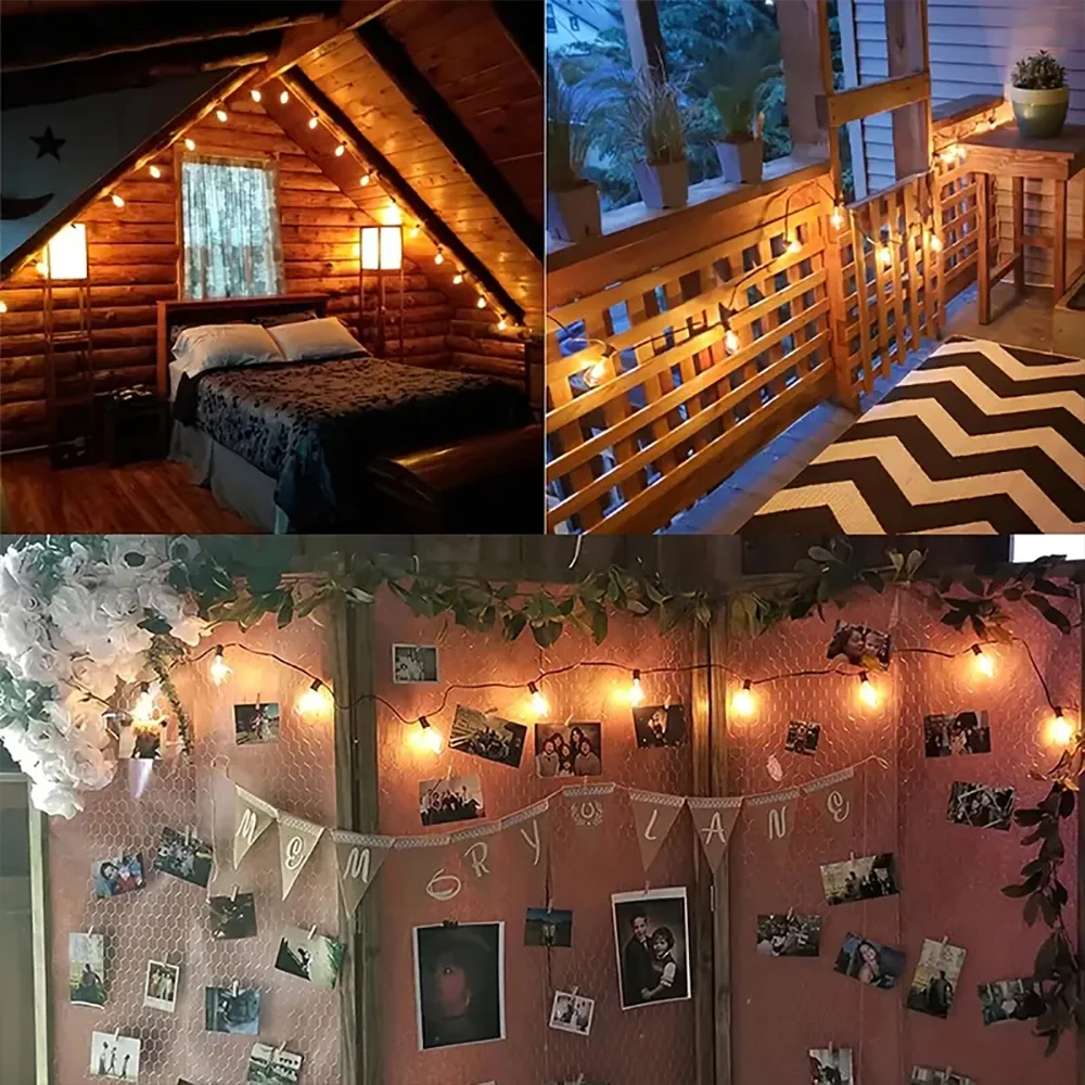 18M 30M ST38 LED-Außenlichterkette, bruchsicher, wasserdicht, 2200K Lichterkette für Weihnachtsbaum, Garten, Hochzeit, Dekorlampe – Detail 13