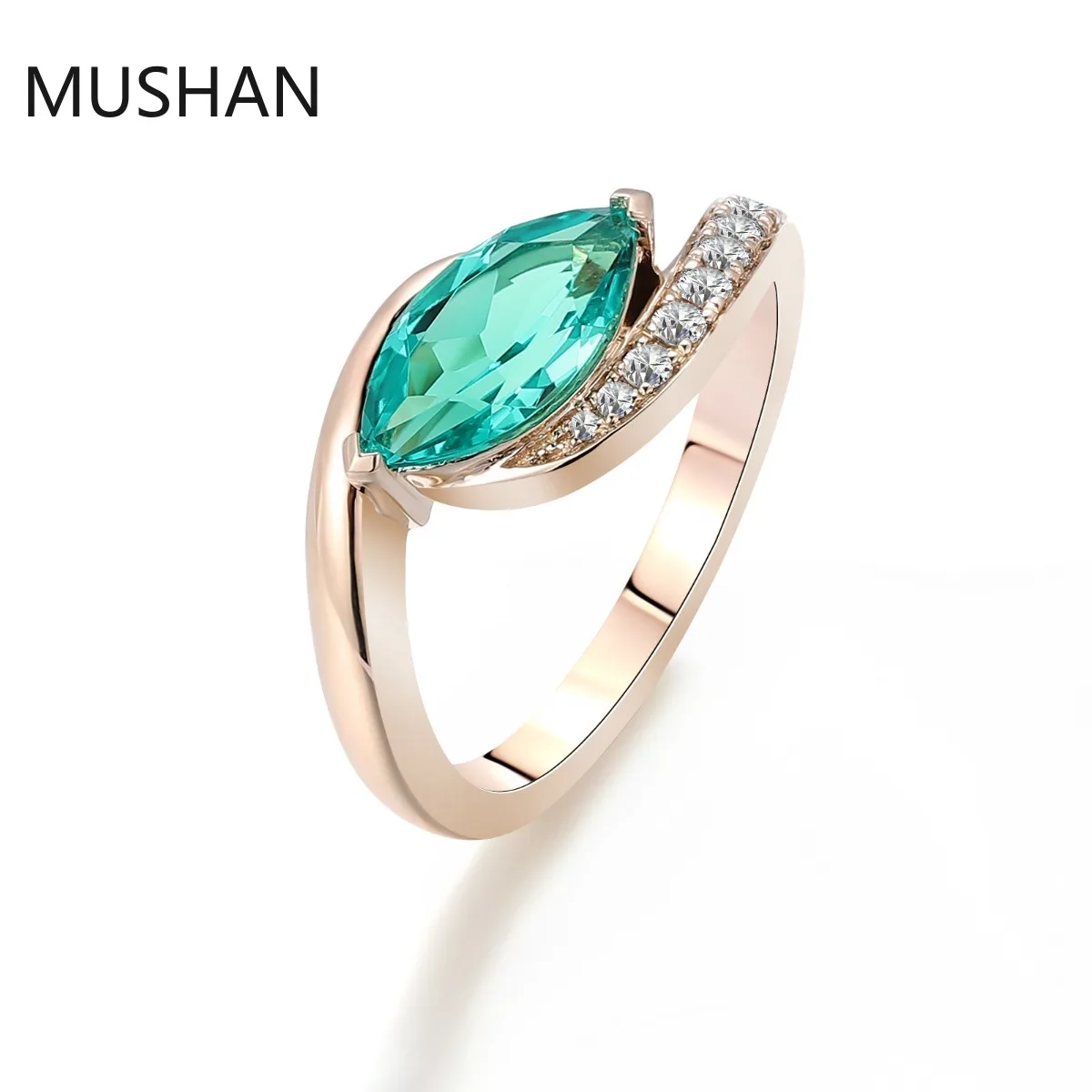 MUSHAN Luxury Custom 925 Silver 14K 18K Gold Rings Band Jewelry Lab Grown Emerald Gemstones Wedding Ring For Women Fine Jewelry