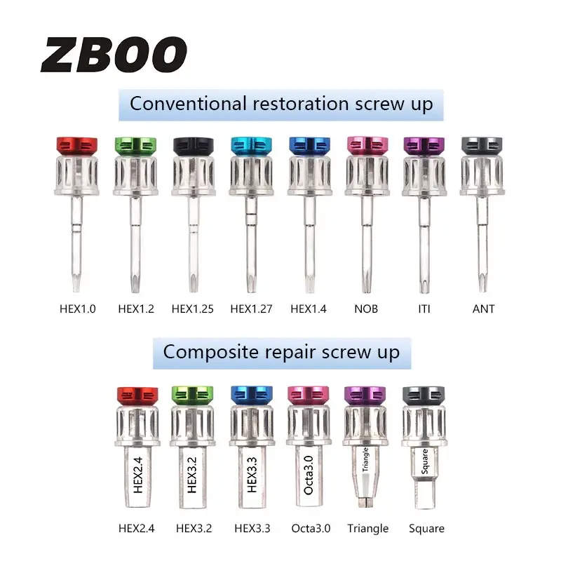 New Dental Universal Restoration Tools kit Colorful Implant Screwdriver Torque Wrench Ratchet 10-70NCM with 14Pcs Screw Drivers