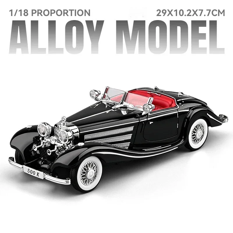 1:18 Scale 500K Pull Back Car with Sound and Light, Alloy Model Car, Diecast Toy Vehicle Boys Gift, Collectible Metal Cars