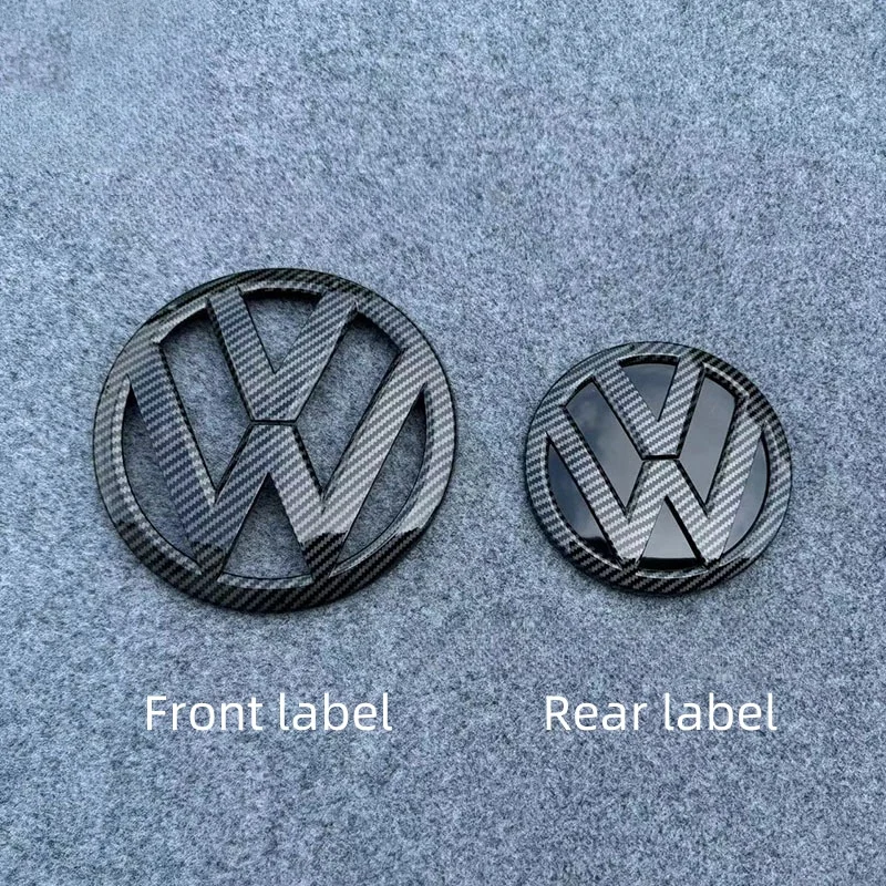 Suitable for Volkswagen T6 bright black silver matte 170mm front radiator grille logo+130mm rear trunk lid logo car logo