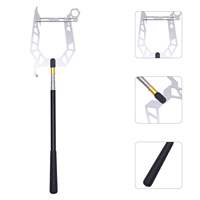 1 Set Stainless Steel Boat Hook Telescopic Pole Adjustable 40Cm To 140Cm Marine Grade Tie Rope Puller For Accessories