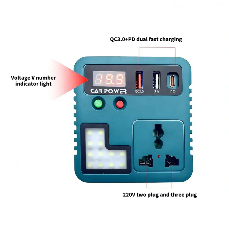 Lithium Battery Inverter Portable Power Inverter for Makita 18V Lithium Battery for Charging Tools