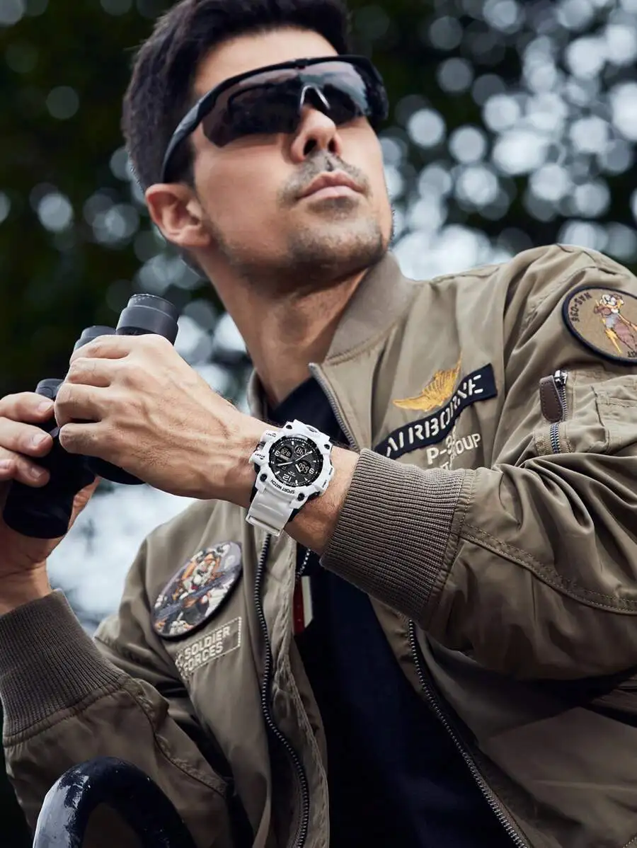 OFNS G Style Dual Display Men's Watch Waterproof Sports Watch Military Men's Alarm Clock Stopwatch Quartz Watch Men's Digital