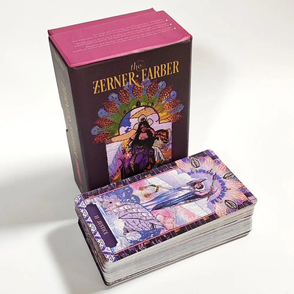 Double-embossed The Zerner-Farber Tarot Deck, 78 Pcs Collage Art Tarot Cards, 10.5*6cm Spiritual Divination Tool in Rigid Box