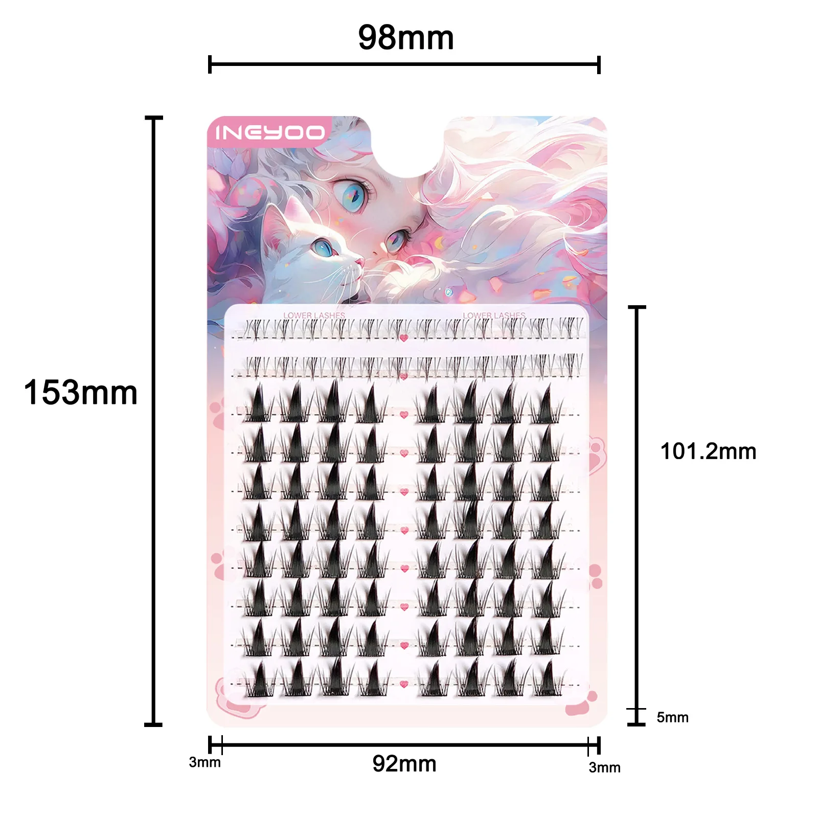 Petits cils de sécurité Cosplay Lolita, extension de faux cils, nickel é japonais, doux, outils de maquillage pour les yeux, 88 pièces