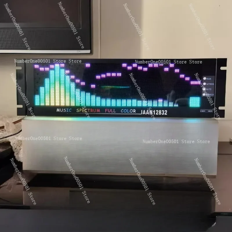1U2U3U Rack Music Spectrum Remote Control Voice Control Wire Control Animation Clock Full Color RGB Rhythm Light