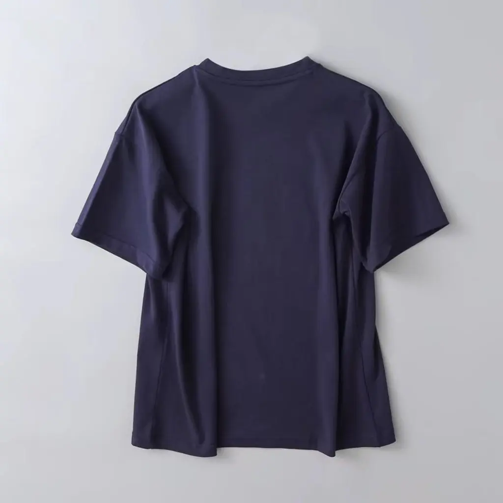 

YPFF Women's Summer T-shirt round Neck Waterfall Embroidery Loose Fit Pullover Short Sleeve All-match Style European American