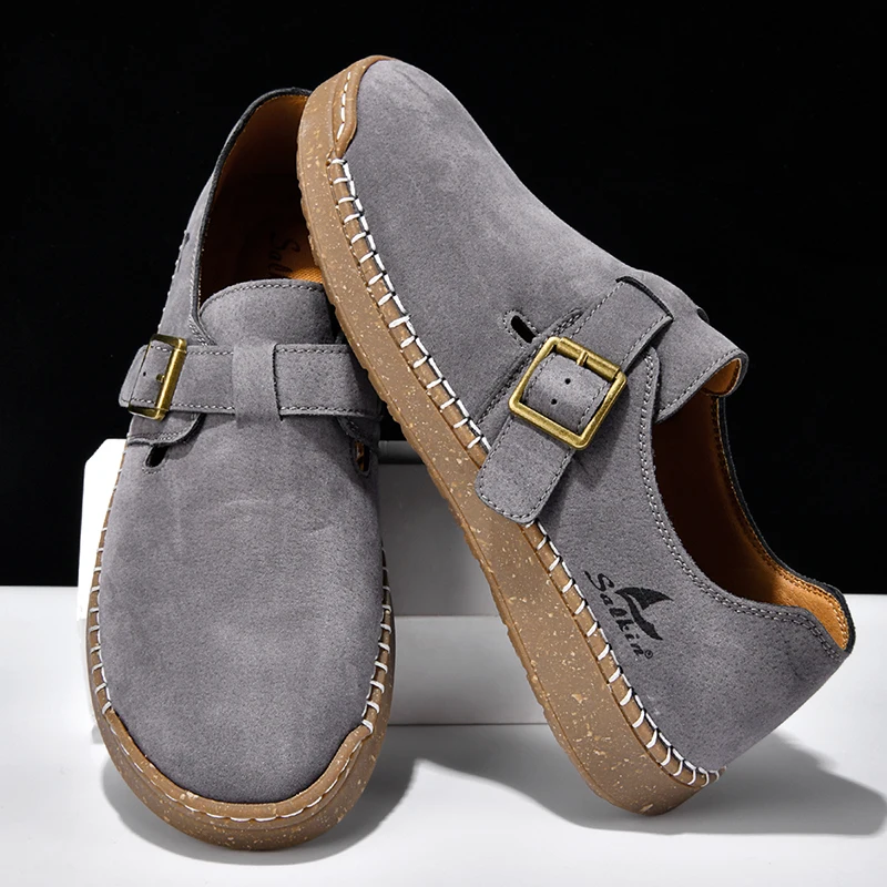 

Мужская уличная повседневная обувь, удобные замшевые лоферы, дышащие слипоны на плоской подошве, мужская обувь для вождения, мокасины