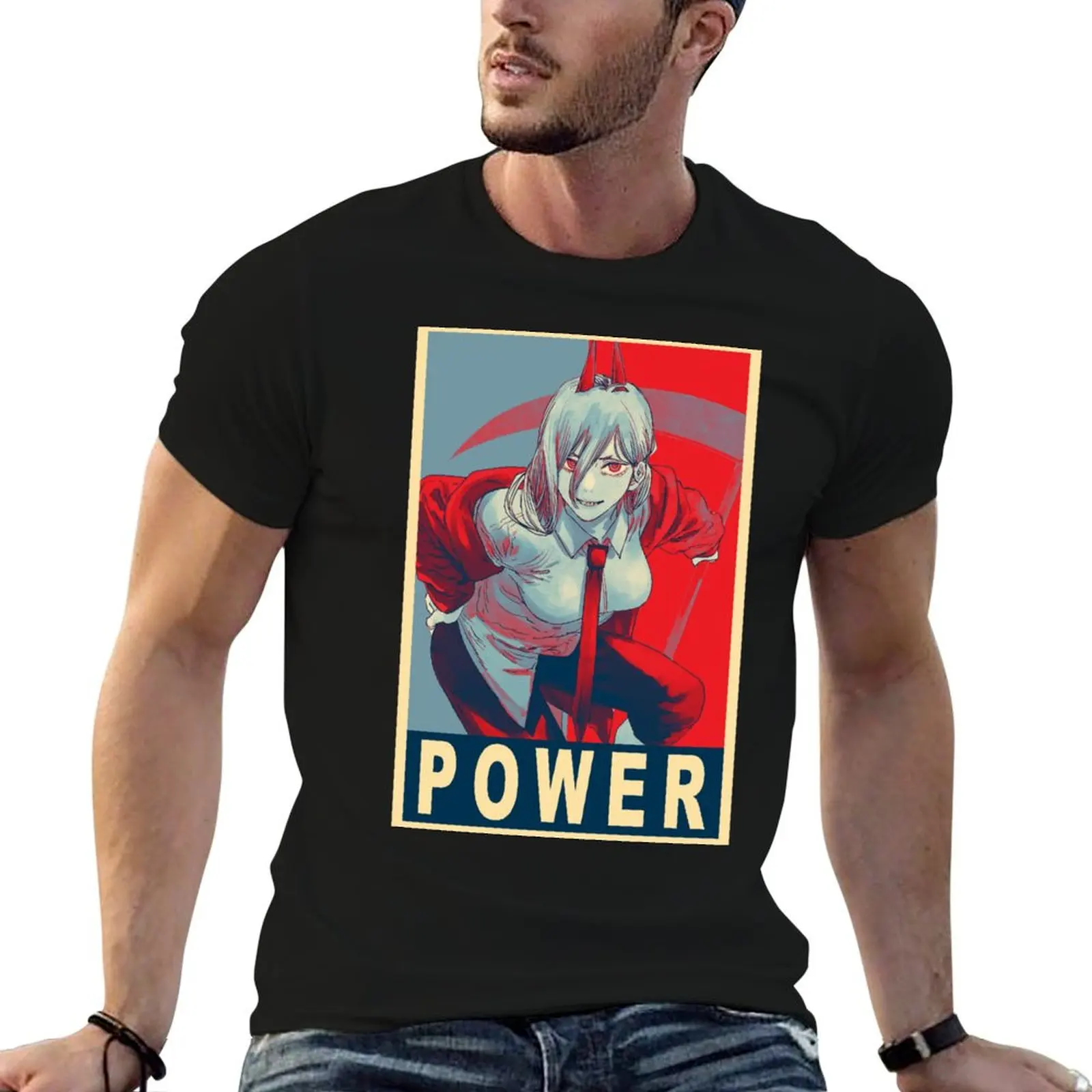 

graphic T-Shirt Power t t oversize Poster shirts anime shirts man