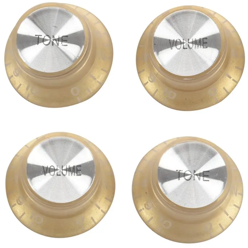 Set Gold Top Hat Knob For Gibson For Les Paul Gold Foil Button