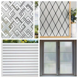 Frosted Window Privacy Film Heat Control UV Blocking Static Cling Non-Adhesive Reusable Door coverings for Bathroom Home Office