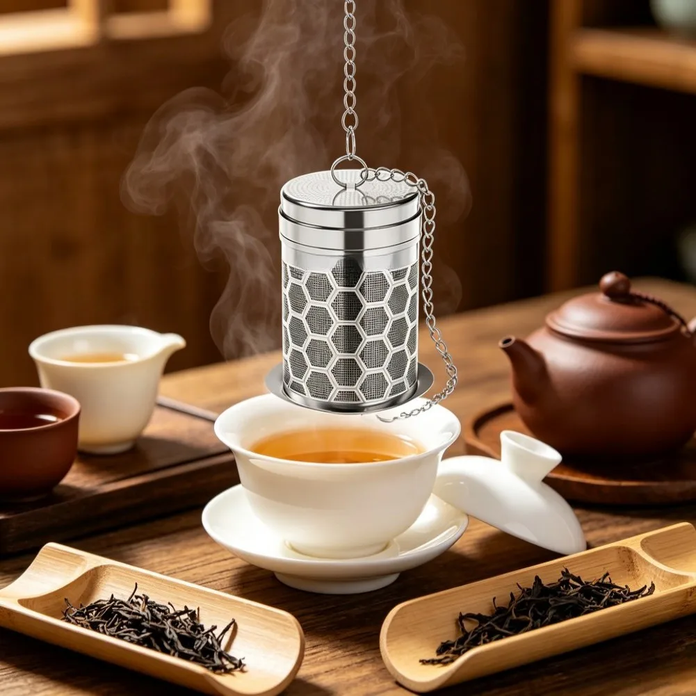 2pcs Stainless Steel Strainer Tea Infuser Tea Strainers For Loose Tea Filter Bags Diffusers Slim Threaded Lid For Teapots Bottle