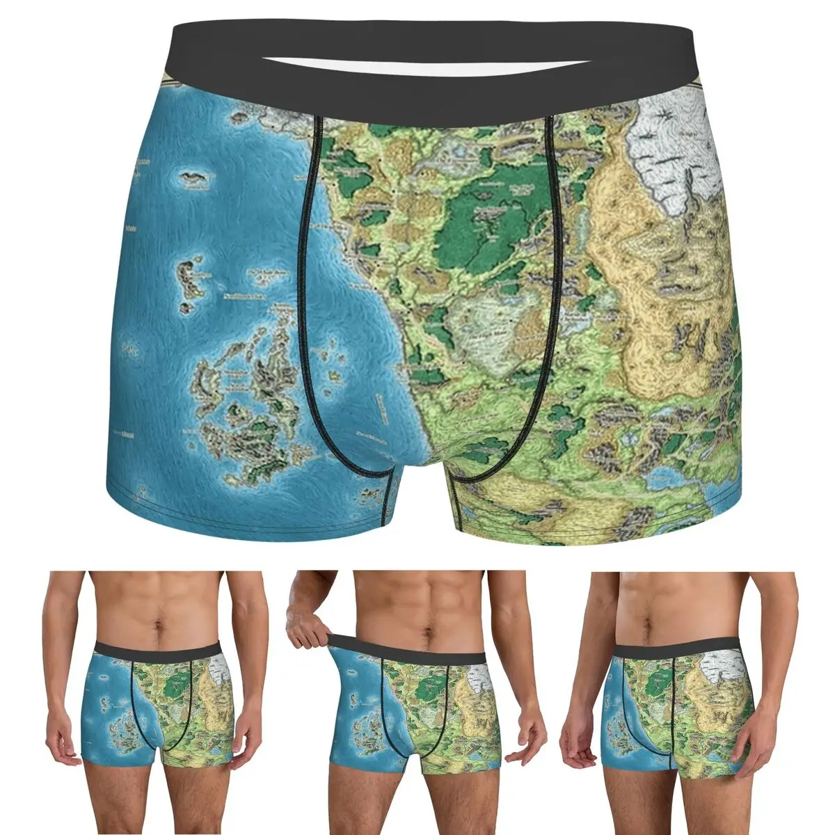 

Boxer Underpants Shorts Faerun Map Panties Male Ventilate Underwear for Homme Man Boyfriend Gift