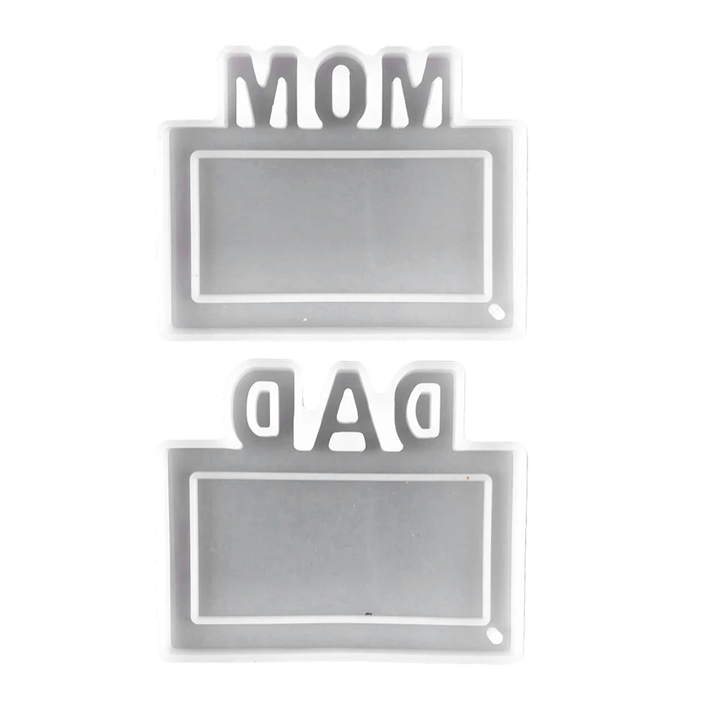 

2Pcs Epoxy Resin Keychain Pendant Molds Mom Dad Silicone Mold DIY Jewelry Crafts Gifts Resin Pendant Mold Keychain for Epoxy