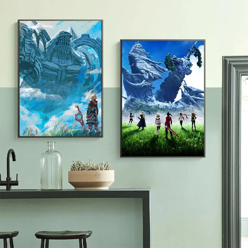 Japanese Anime Posters and Pictures Xenoblade Hikari Canvas Painting Classic Wall Art Living Room Bedroom Decoration Fans Gift