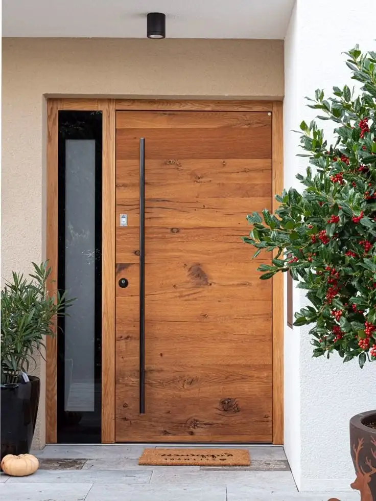 Latest Design Entry Door Original Factory Main Entrance Exterior Front Doors Solid Wood Grain Villa External Casement Doors