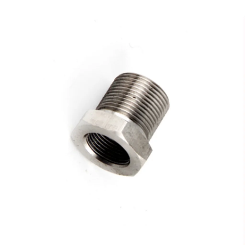 Thread Adapter 1/2-28 ID to 5/8-24 OD Car Engine Fuel Filter Fittings, Universal stainless steel Flange design