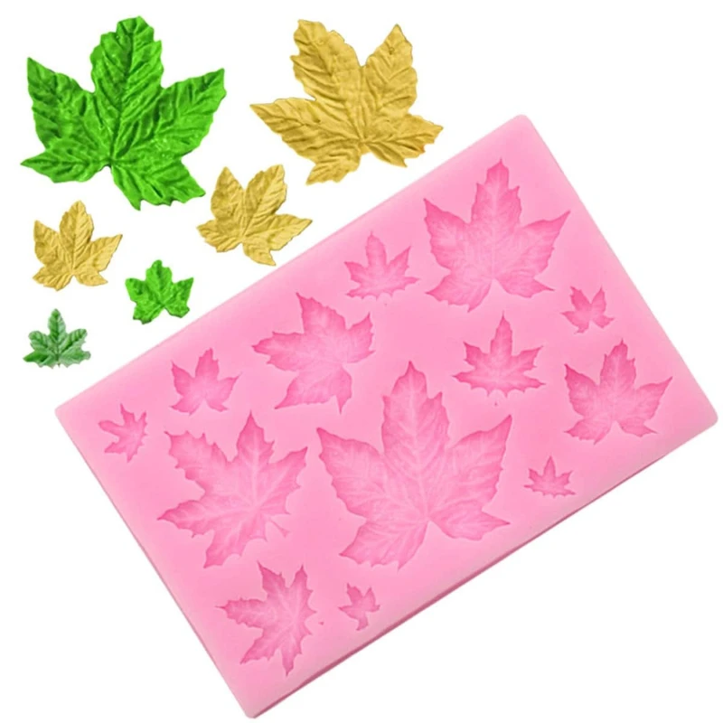 1pc Maple leaf leaf silicone mold Flip sugar chocolate cake decoration mold