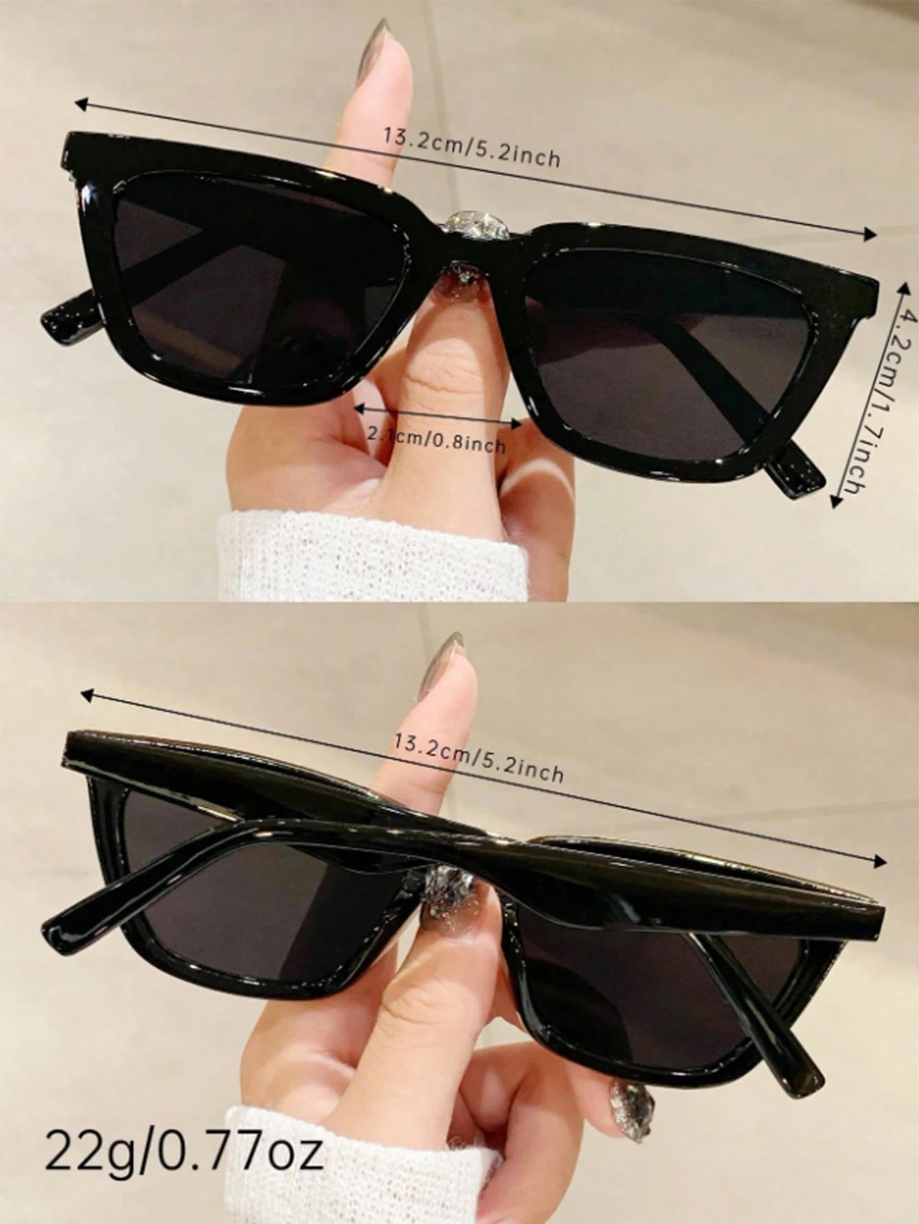 1 Stück europäische und amerikanische Mode trendige Cat-Eye-Rahmen-Sonnenbrille, geeignet für tägliche Fotografie-Accessoires, Urlaub – Detail 6