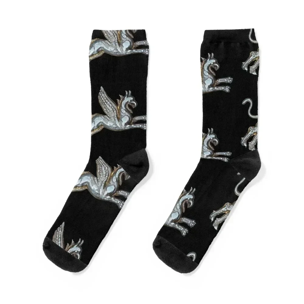 Leaping Griffin from 79 BC Denarius Socks set designer Women Socks Men's