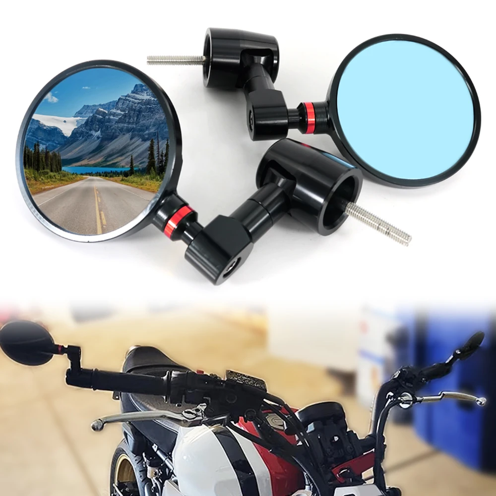 

For KAWASAKI Ninja ZX-6R ZX-7R ZX-9R ZX-10R ZX-12R Ninja ZX-14/R ZZR1400 Motorcycle Rear View Side Mirror Handle Bar End Mirrors