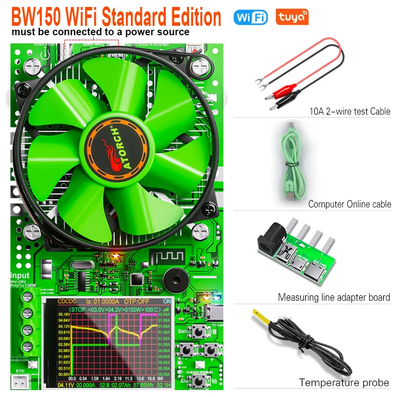 ‌ Tuya WiFi slimme batterijtester 18650-capaciteitsmeter USB elektronische belasting interne weerstandsdetector met realtime APP-monitor - afbeelding 1