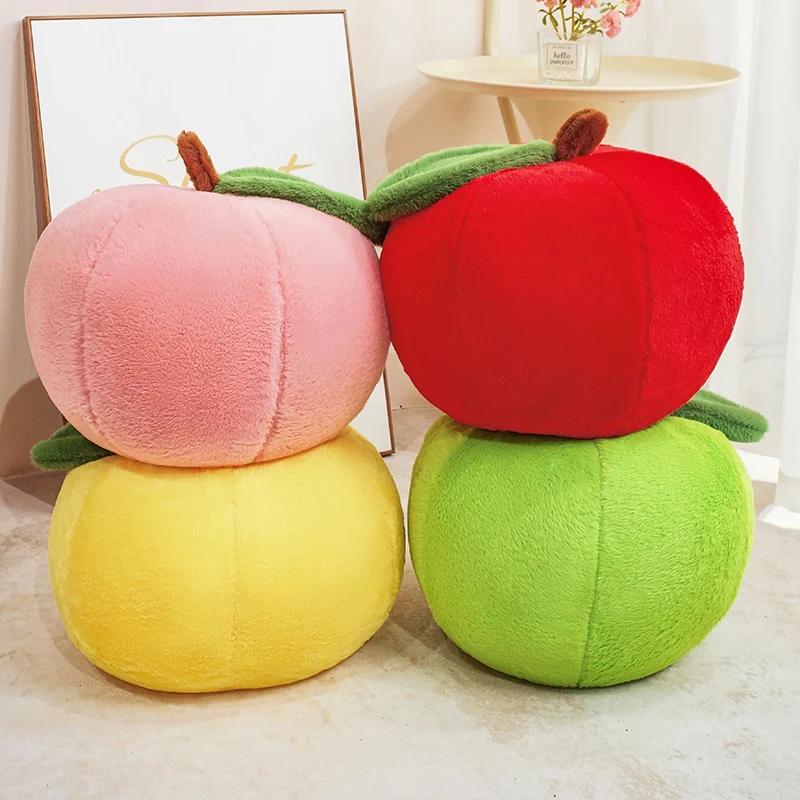 20-40 سنتيمتر التفاح الكبير ألعاب من نسيج مخملي التفاح الأحمر والأخضر التفاح محشوة الوسائد أربعة ألوان التفاح أفخم الدمى غرفة الفتيات وسادة ديكور #3