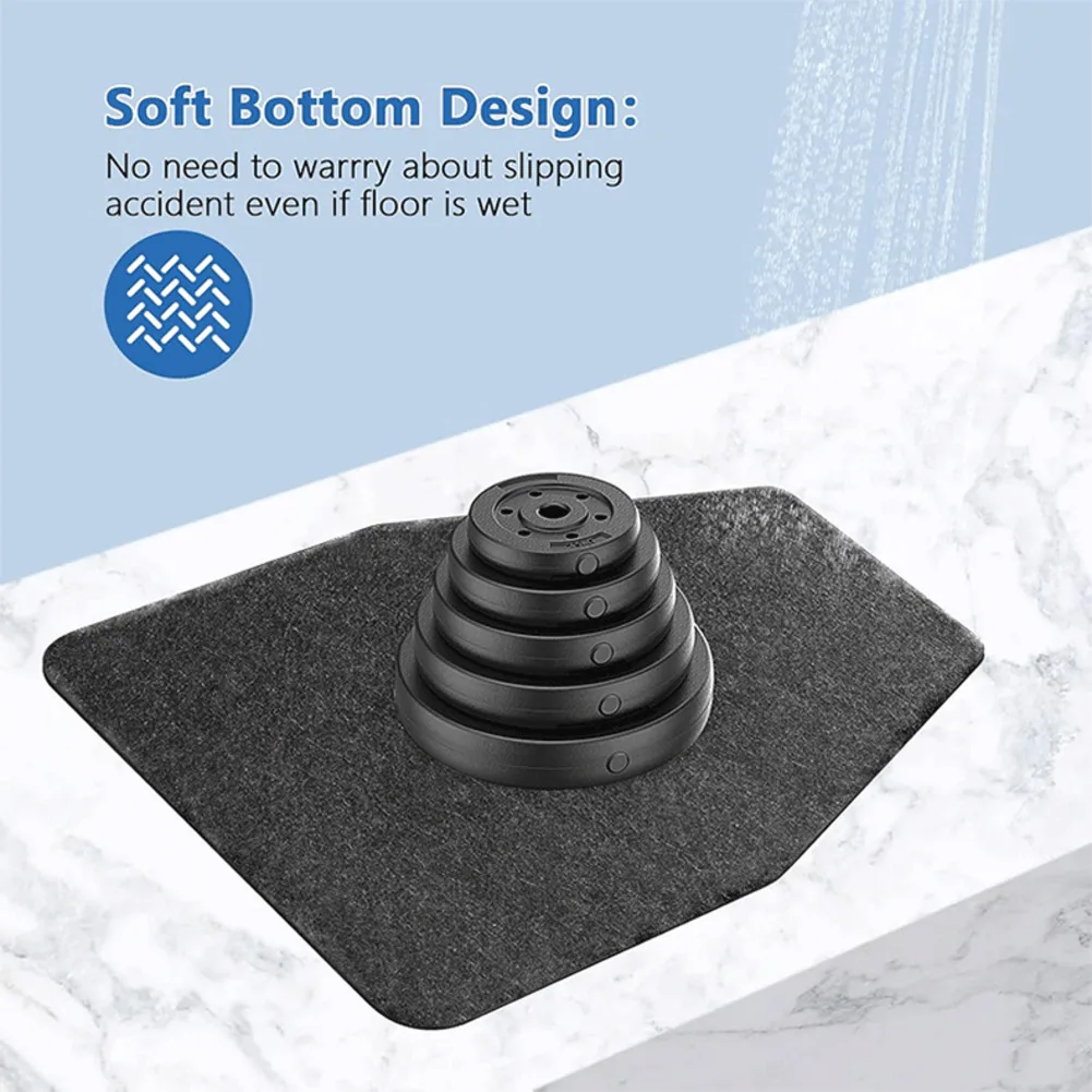 Urinal Mats 6 Pieces Black Felt Floor Pads for Men\'s Bathrooms Non-Slip Rubber Backing Short Pile Design 17.12 x 21.65