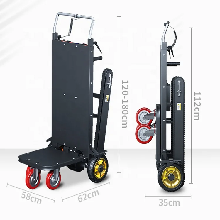 Powered Stair Climbing Cart Platform Convenient OEM Factory 400kg Load Steel Hand Trolley Motorized Lithium Battery
