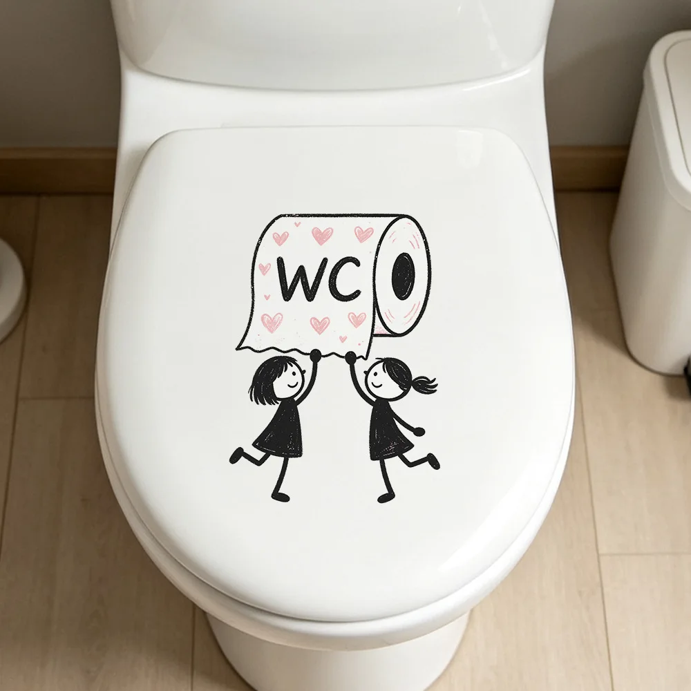 Interesting Love Roll Paper Wall Stickers Bathroom Toilet Decoration Mural Living Room Cabinet Decor Self-adhesive Funny Decals