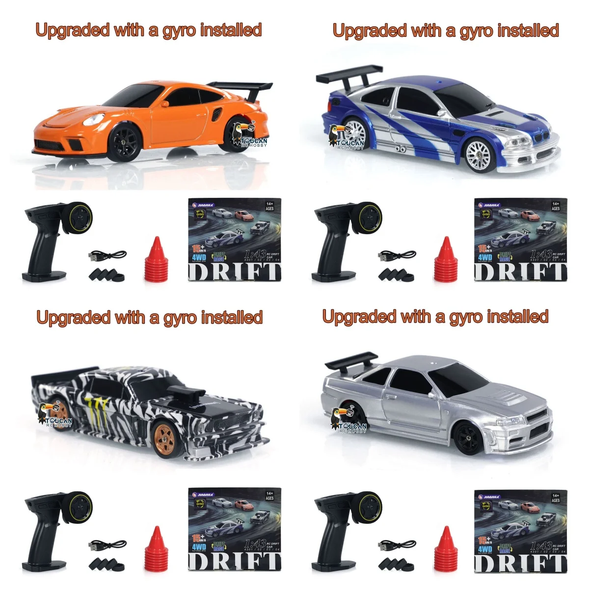 

Upgrade 1/43 Scale RC Drift Race Car Gyro 4WD Ready to Go Mini Car Toy Fully Proportional Control High Speed Model Mini Gifts