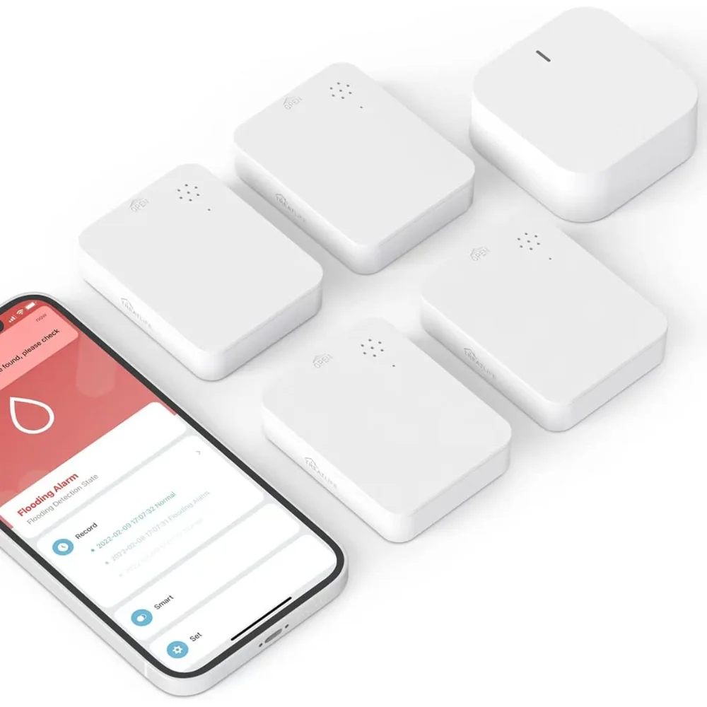 

Smart Water Leak Detector 4 Pack & Zigbee Hub Kits, Water Sensor Alarm Compatible with Alexa and Google Home