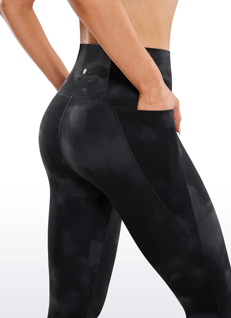 Damskie Butterluxe legginsy treningowe Capri z kieszeniami 21 cali siłownia z wysokim stanem sportowe krótkie legginsy do jogi maślane miękkie